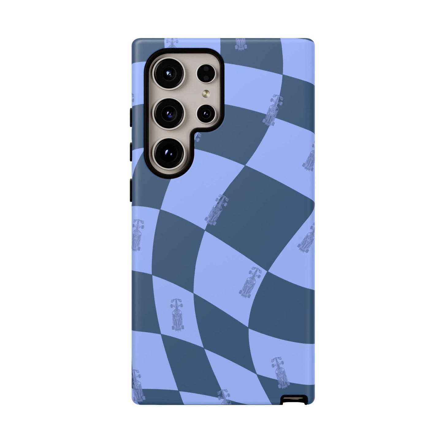 F1 Phone Case Blue Checkerboard Design, Trendy F1 Gift, Formula 1 Gift, Cute F1 Phone Case, Unique Formula One Phone Case