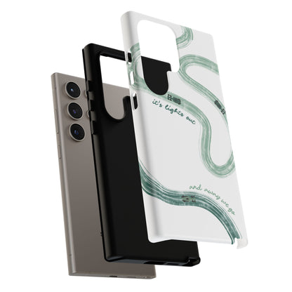 F1 Phone Case Green Painted "its lights out and away we go", Trendy F1 Gift, Formula 1 Gift, Cute F1 Phone Case, Gift for F1 Fans