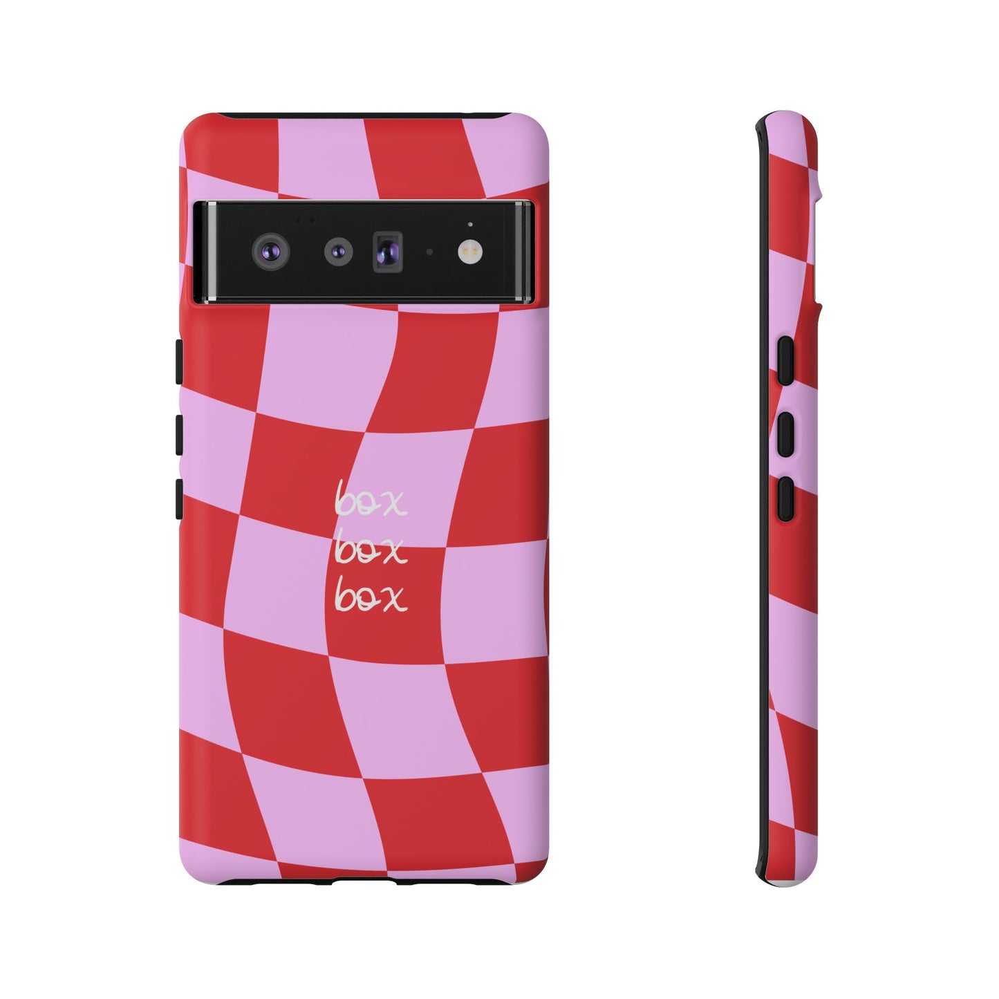 Pink and Red Checkered F1 Phone Case, Box Box Box F1 Phone Case