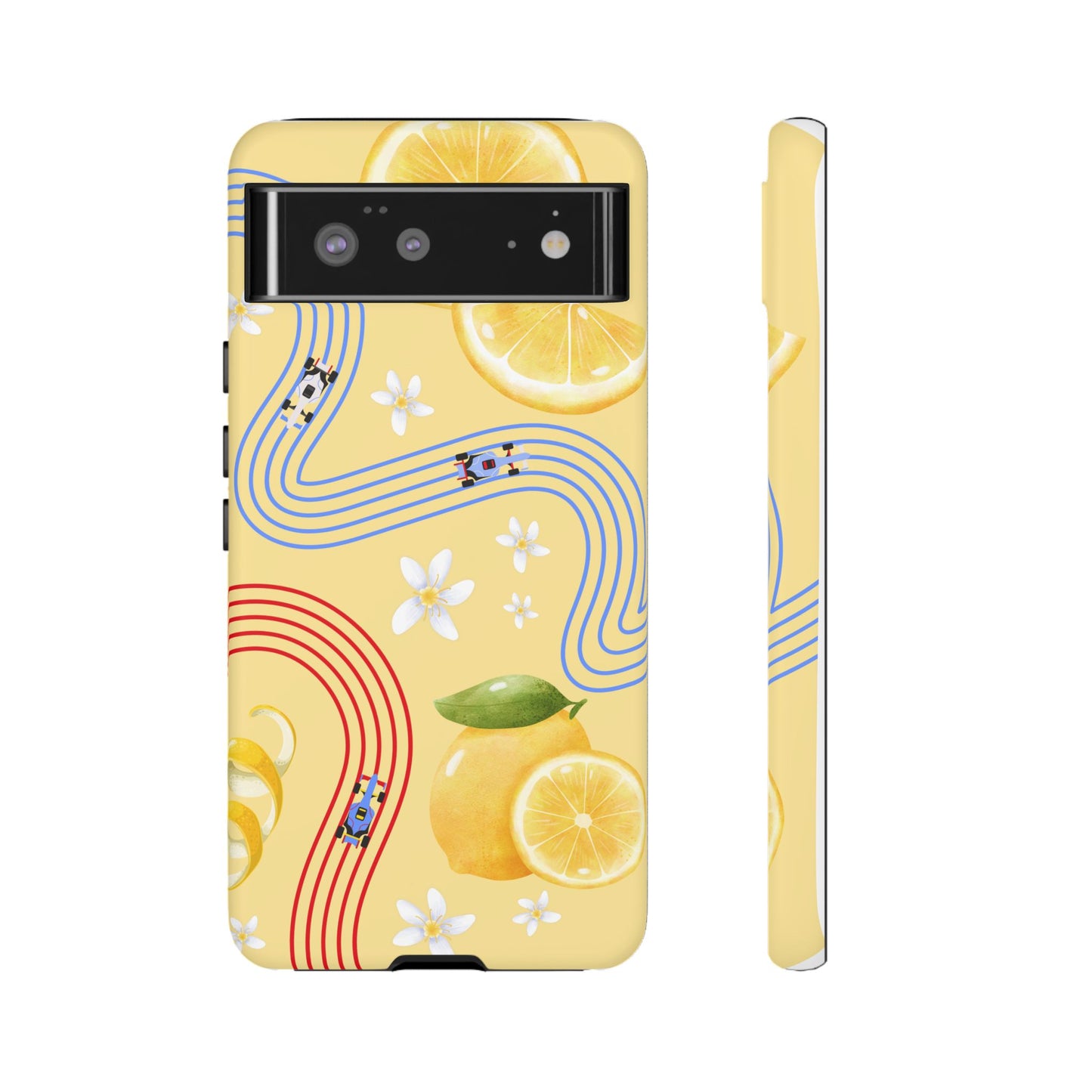 Yellow F1 Racing Bulls and Lemons Phone Case, Trendy F1 Gift, Formula 1 Gift, Cute Fruit F1 Phone Case, Unique Phone Case