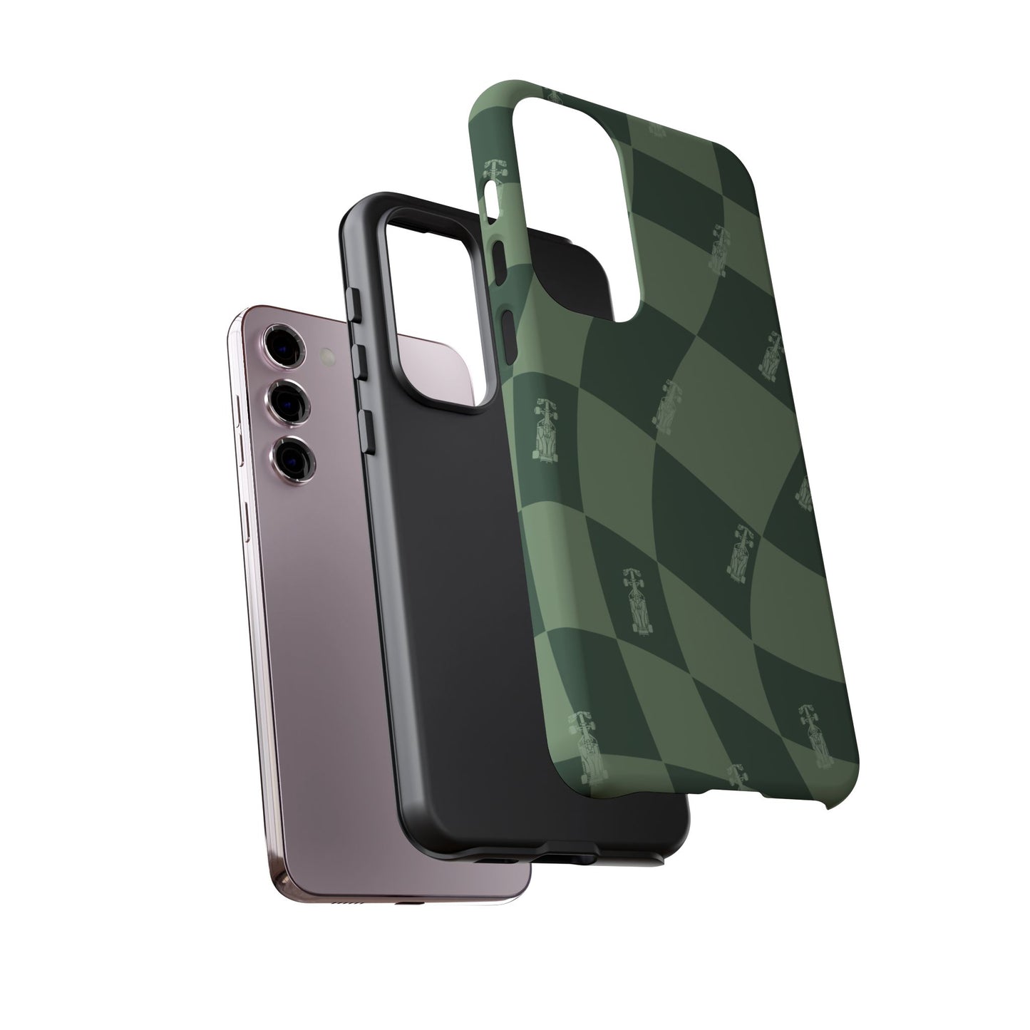 F1 Phone Case Green Checkerboard Design, Trendy F1 Gift, Formula 1 Gift, Cute F1 Phone Case, Unique Formula One Phone Case