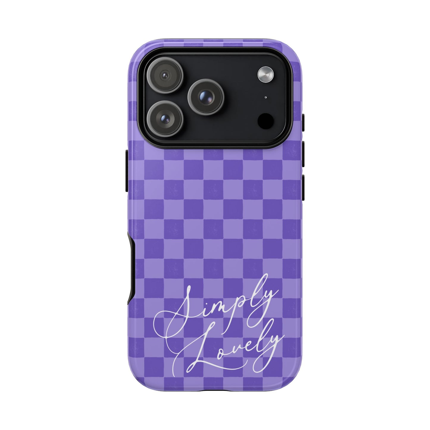 Simply Lovely Purple Checkered F1 Phone Case Design, Trendy F1 Gift, Formula 1 Gift, Cute F1 Phone Case