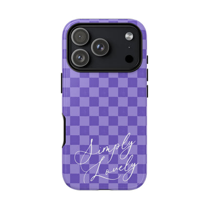 Simply Lovely Purple Checkered F1 Phone Case Design, Trendy F1 Gift, Formula 1 Gift, Cute F1 Phone Case