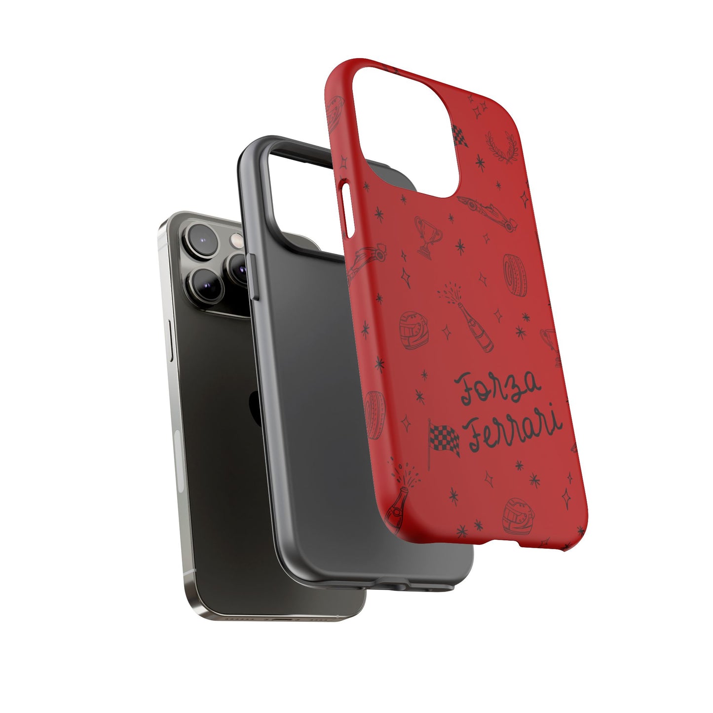 F1 Ferrari Racing Doodle "Forza Ferrari" F1 Phone Case Design