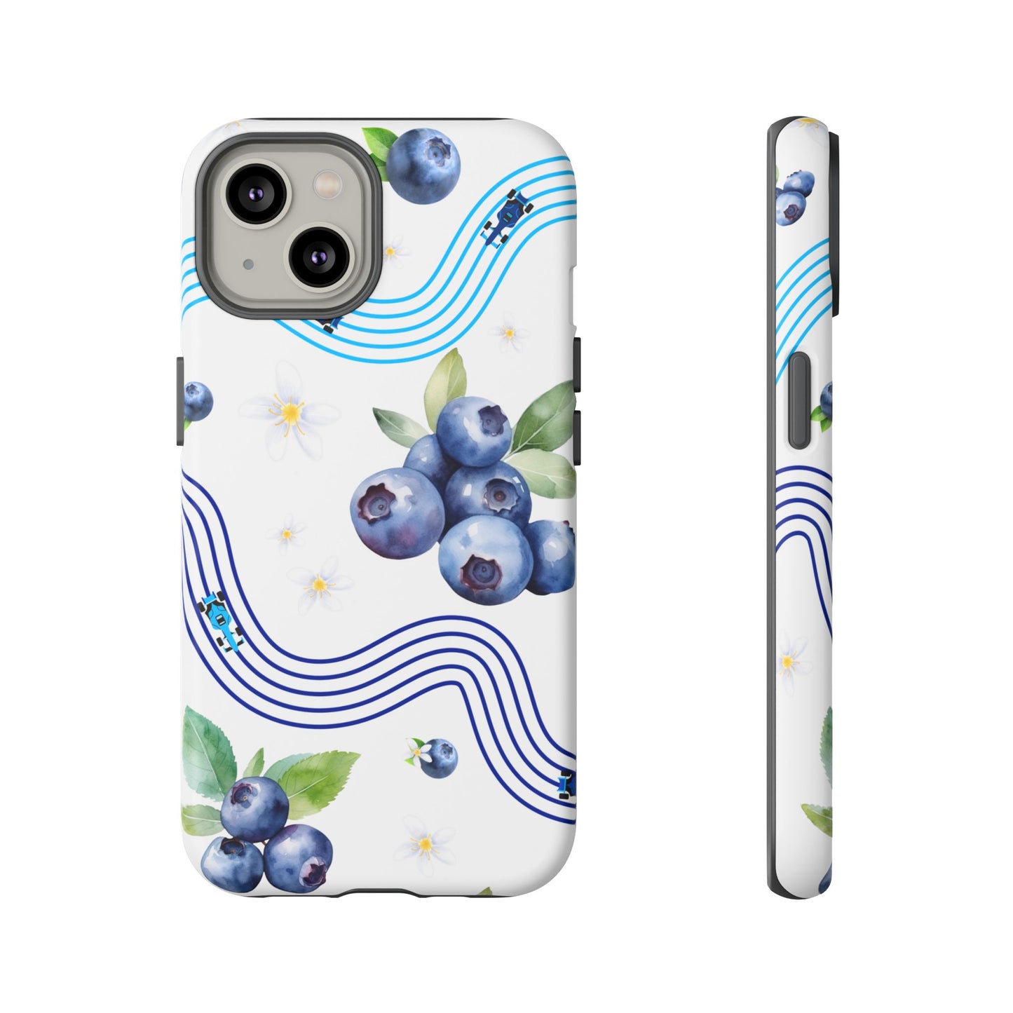 F1 Williams and Blueberries Phone Case, Trendy F1 Gift, Formula 1 Gift, Cute Fruit F1 Phone Case, Unique Phone Case