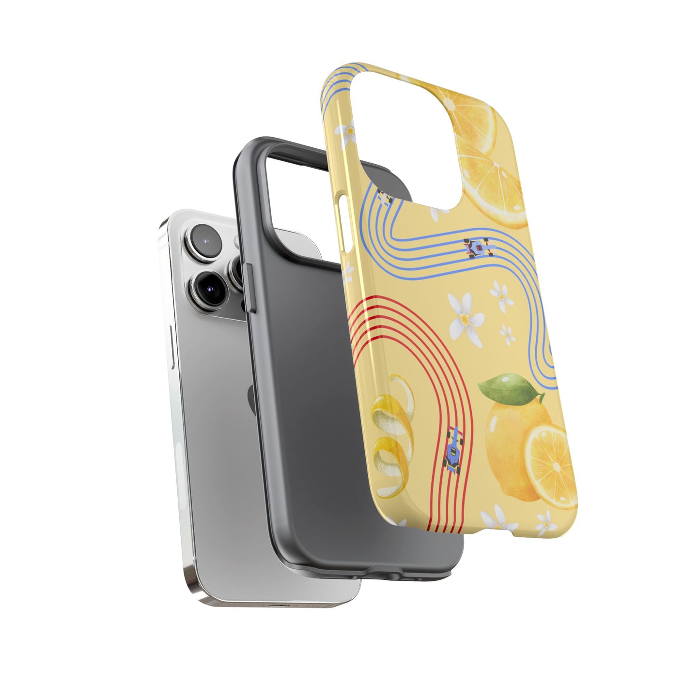 Yellow F1 Racing Bulls and Lemons Phone Case, Trendy F1 Gift, Formula 1 Gift, Cute Fruit F1 Phone Case, Unique Phone Case