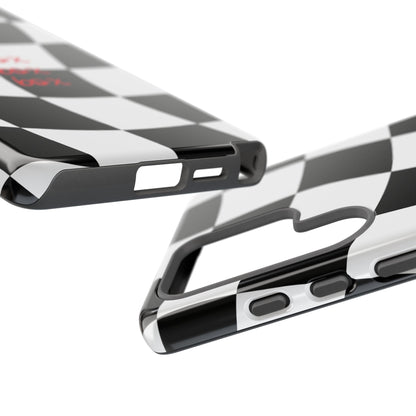 Black and Red Checkered F1 Phone Case, Box Box Box F1 Phone Case