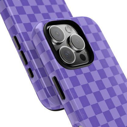 Simply Lovely Purple Checkered F1 Phone Case Design, Trendy F1 Gift, Formula 1 Gift, Cute F1 Phone Case