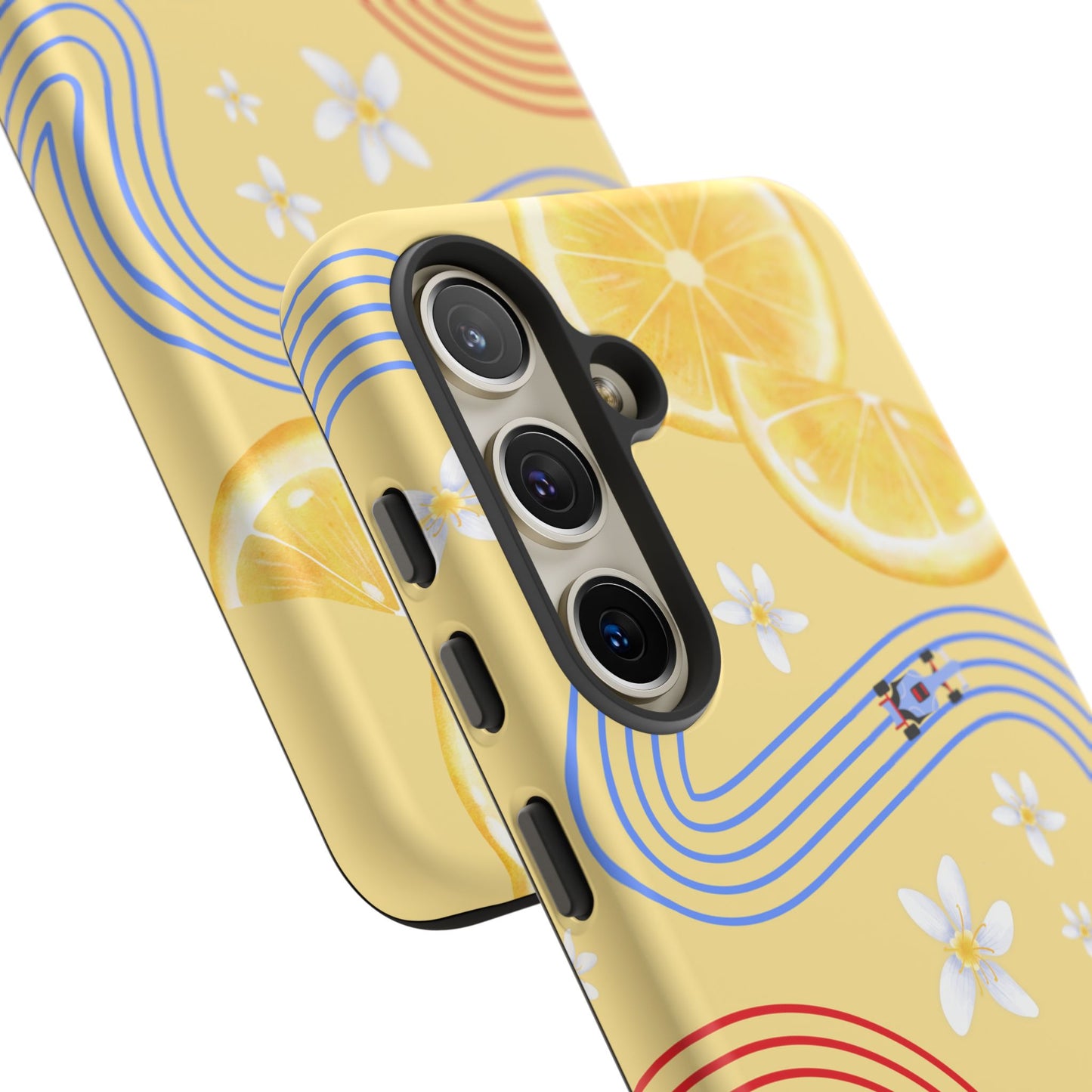 Yellow F1 Racing Bulls and Lemons Phone Case, Trendy F1 Gift, Formula 1 Gift, Cute Fruit F1 Phone Case, Unique Phone Case
