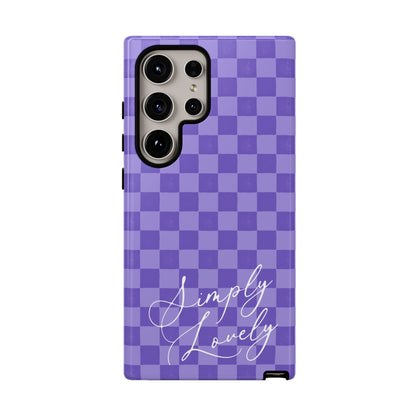 Simply Lovely Purple Checkered F1 Phone Case Design, Trendy F1 Gift, Formula 1 Gift, Cute F1 Phone Case