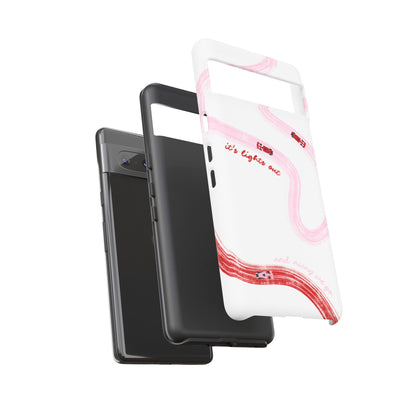 F1 Phone Case Pink and Red Painted "its lights out and away we go", Trendy F1 Gift, Formula 1 Gift, Cute F1 Phone Case, Unique Phone Case