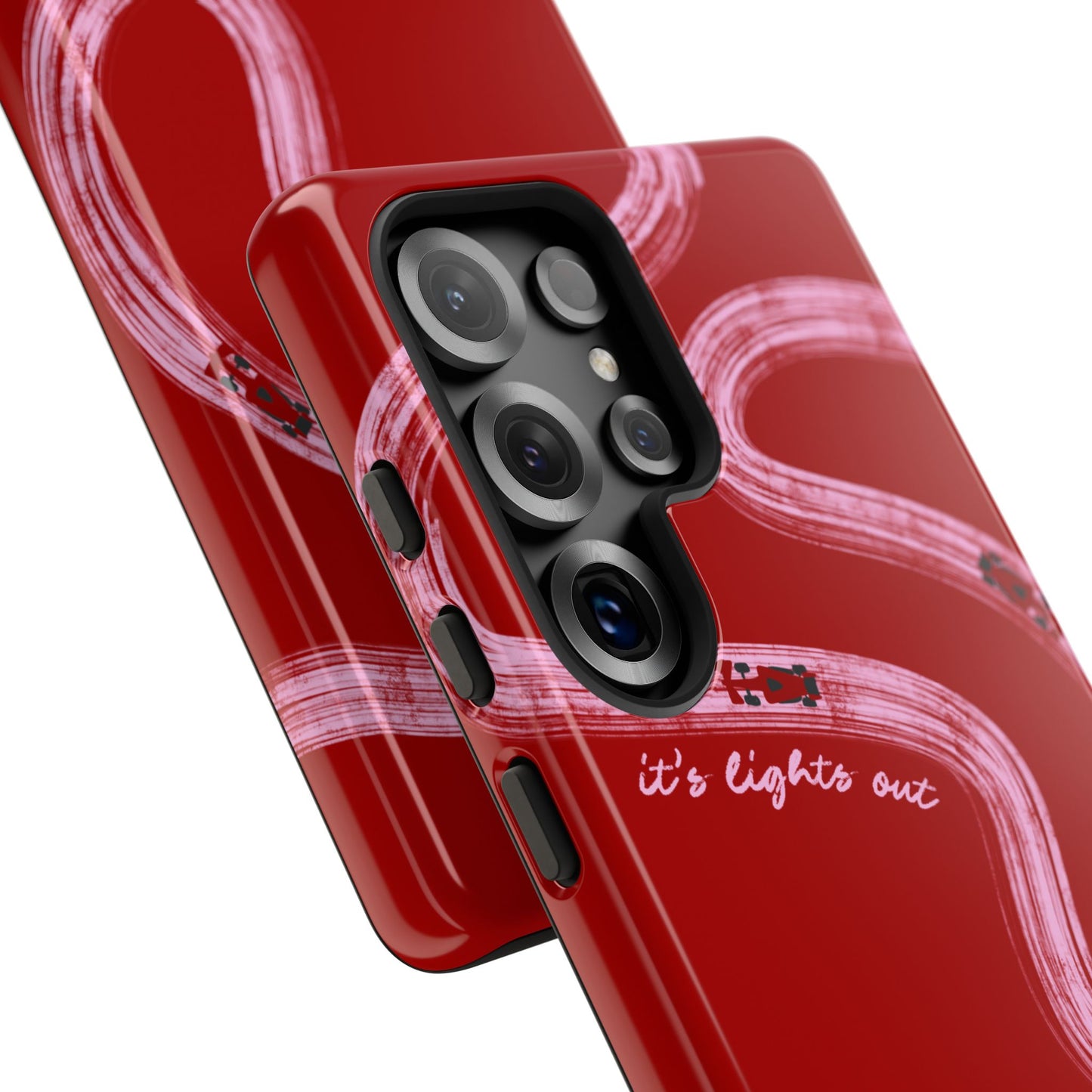Red and Pink Lights Out F1 Phone Case Design, Trendy F1 Gift, Formula 1 Gift, Cute F1 Phone Case, Unique Formula One Phone Case