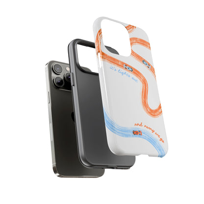 McLaren F1 Phone Case Orange and Blue Painted "its lights out and away we go", Trendy F1 Gift, Formula 1 Gift, Cute F1 Phone Case