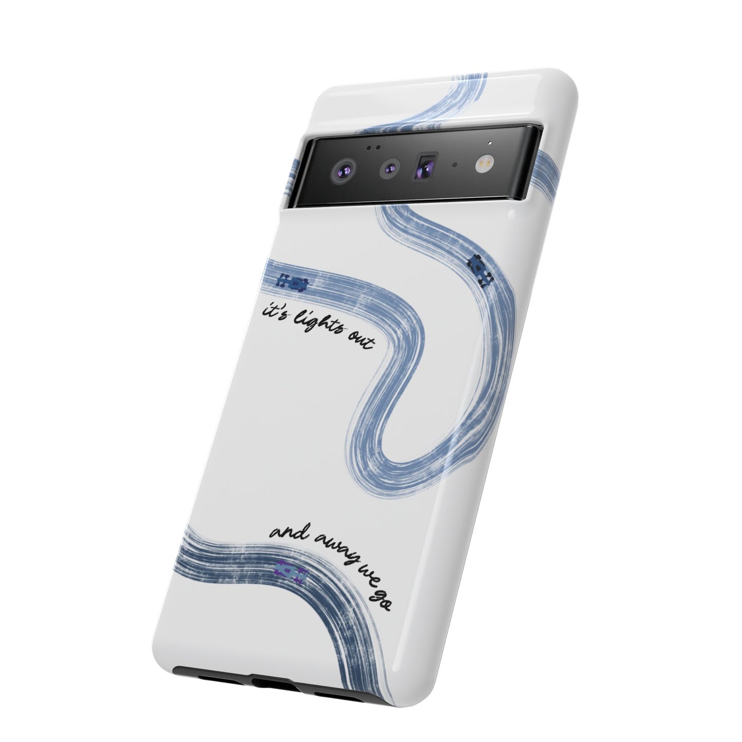 F1 Phone Case Blue Painted "its lights out and away we go", Trendy F1 Gift, Formula 1 Gift, Cute F1 Phone Case, Gift for F1 Fans