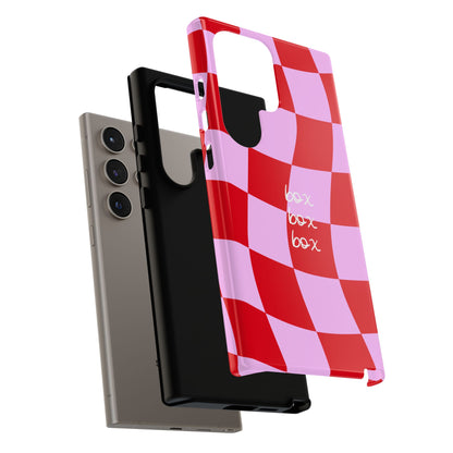 Pink and Red Checkered F1 Phone Case, Box Box Box F1 Phone Case