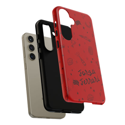 F1 Ferrari Racing Doodle "Forza Ferrari" F1 Phone Case Design