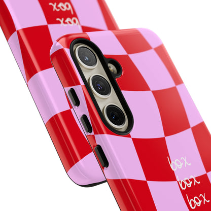 Pink and Red Checkered F1 Phone Case, Box Box Box F1 Phone Case