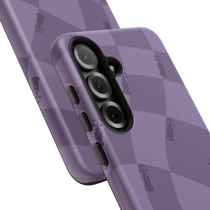 F1 Phone Case Purple Checkered Design, Trendy F1 Gift, Formula 1 Gift, Cute F1 Phone Case, Unique Formula One Phone Case