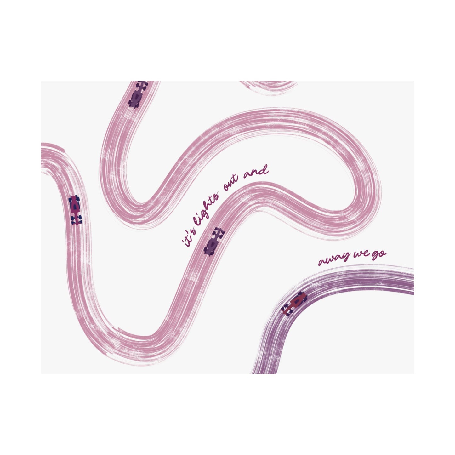 Mauve and Purple F1 Matte Horizontal Poster | US SIZING