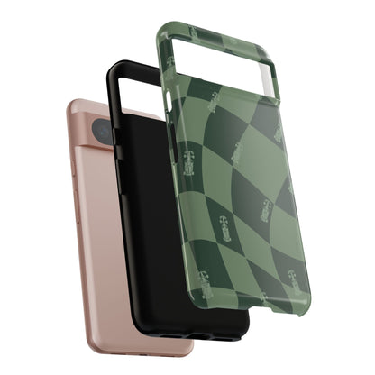 F1 Phone Case Green Checkerboard Design, Trendy F1 Gift, Formula 1 Gift, Cute F1 Phone Case, Unique Formula One Phone Case