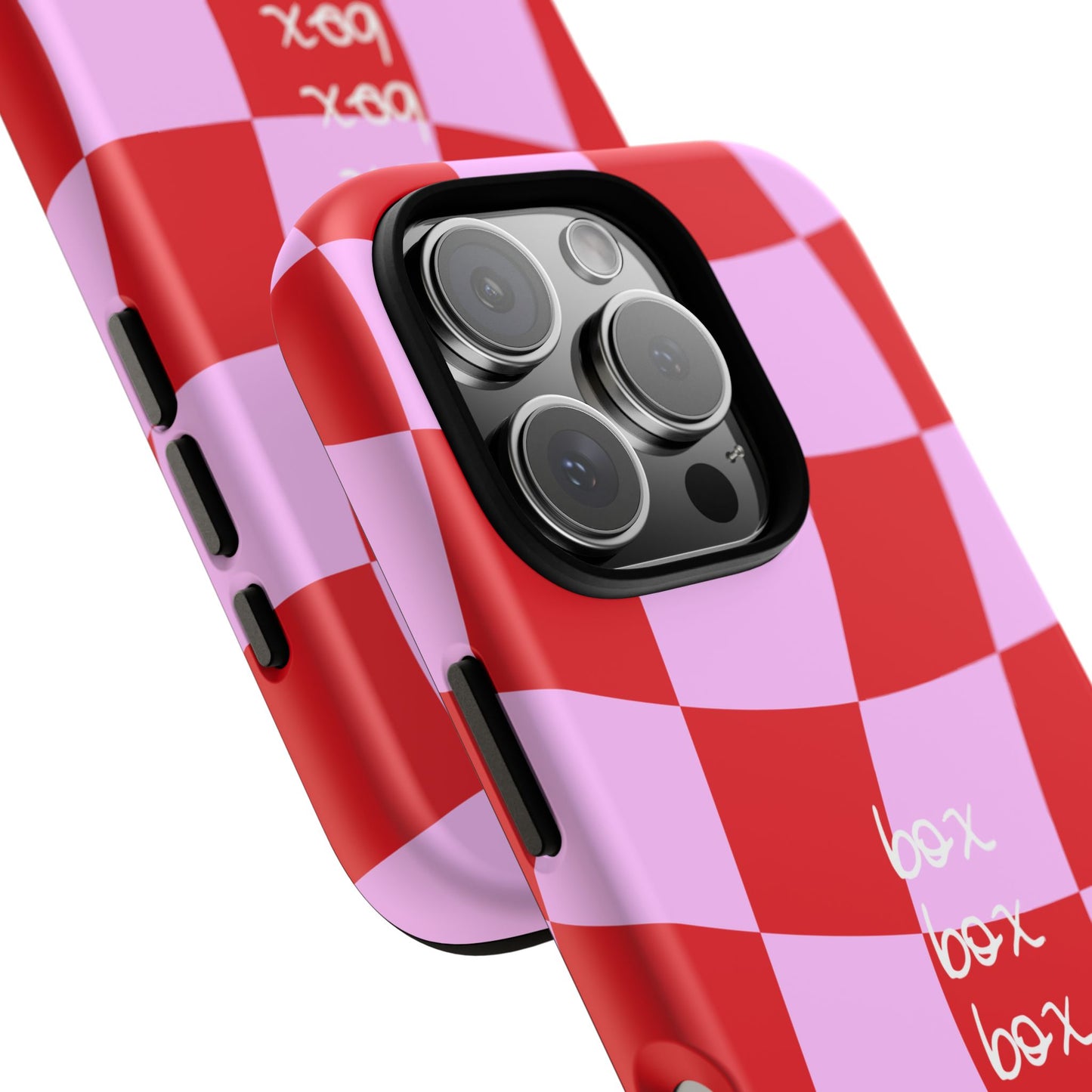 Pink and Red Checkered F1 Phone Case, Box Box Box F1 Phone Case