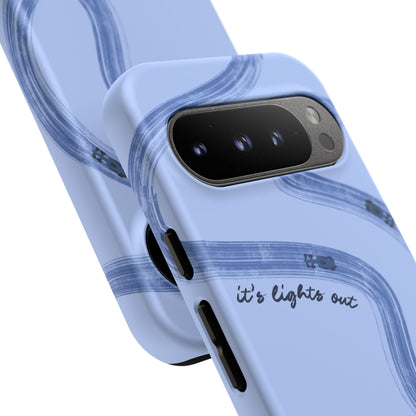 F1 Phone Case Monochrome Blue Painted "its lights out and away we go", Trendy F1 Gift, Formula 1 Gift, Cute F1 Phone Case, Phone Case