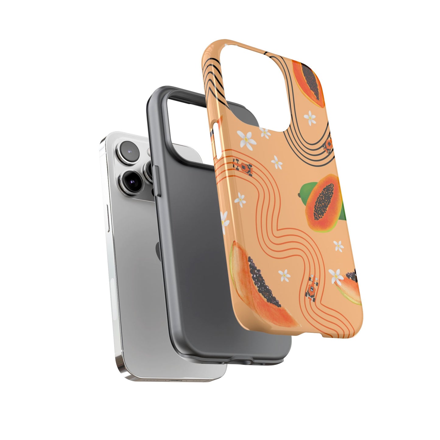Orange F1 McLaren and Papaya Phone Case, Trendy F1 Gift, Formula 1 Gift, Cute Fruit F1 Phone Case, Unique Phone Case