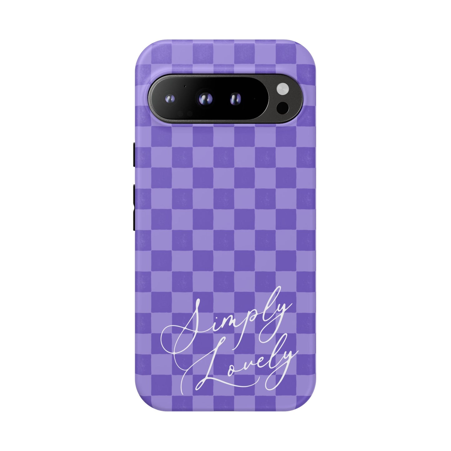 Simply Lovely Purple Checkered F1 Phone Case Design, Trendy F1 Gift, Formula 1 Gift, Cute F1 Phone Case