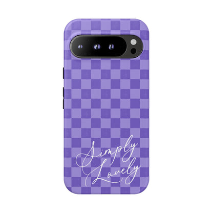 Simply Lovely Purple Checkered F1 Phone Case Design, Trendy F1 Gift, Formula 1 Gift, Cute F1 Phone Case