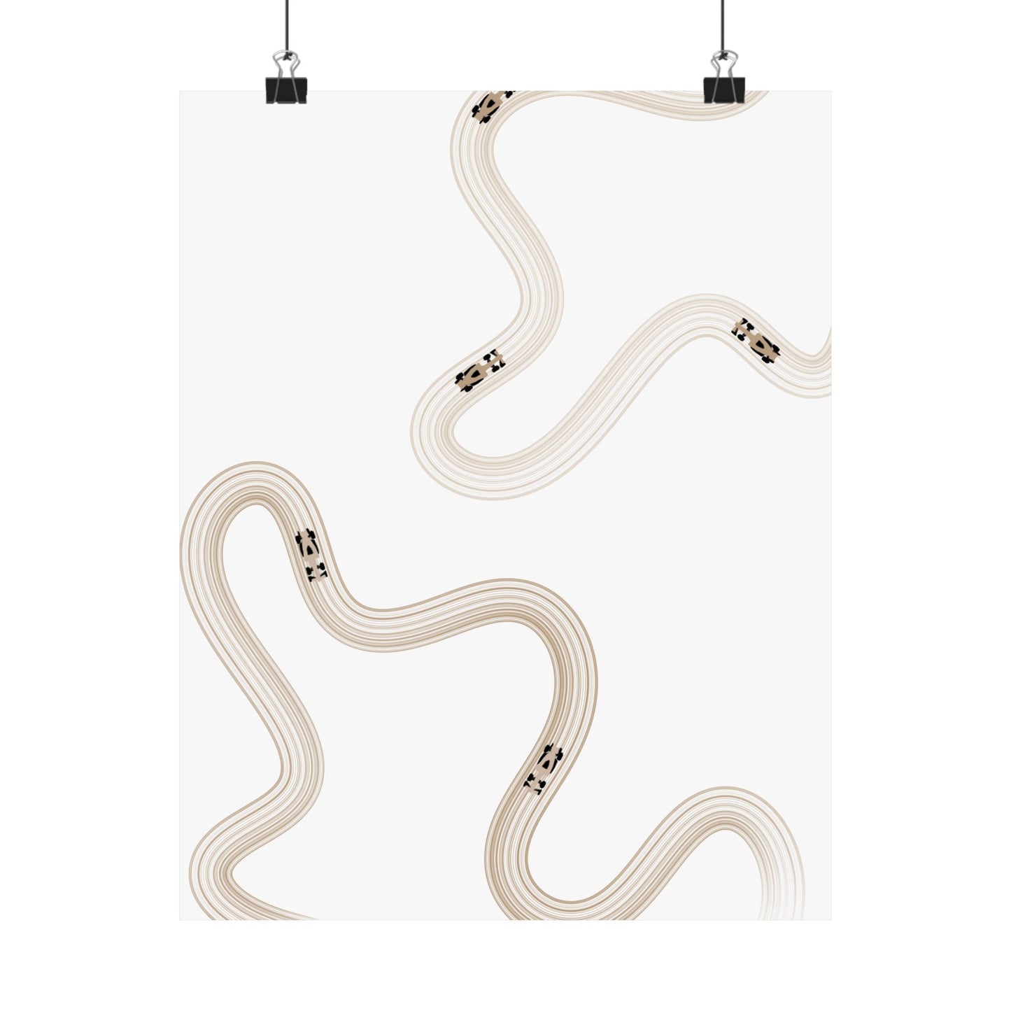 Neutral Beige F1 Matte Vertical Poster | Formula 1 Art Print (US SIZING)