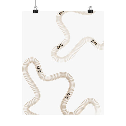 Neutral Beige F1 Matte Vertical Poster | Formula 1 Art Print (US SIZING)
