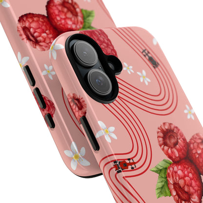 Red F1 Haas and Raspberries Phone Case, Trendy F1 Gift, Formula 1 Gift, Cute Fruit F1 Phone Case, Unique Phone Case