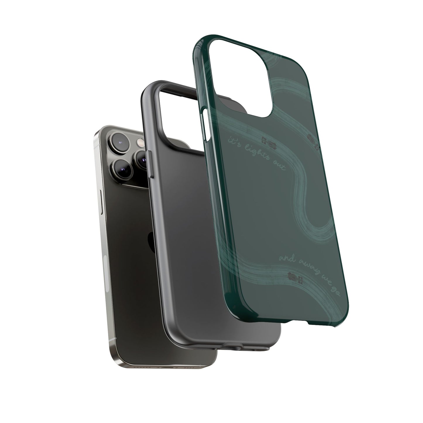 F1 Phone Case Monochrome Green Painted "its lights out and away we go", Trendy F1 Gift, Formula 1 Gift, Cute F1 Phone Case, Phone Case
