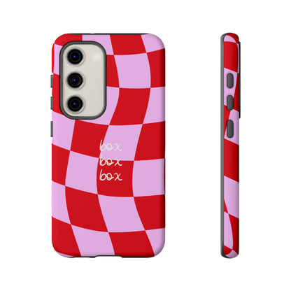 Pink and Red Checkered F1 Phone Case, Box Box Box F1 Phone Case