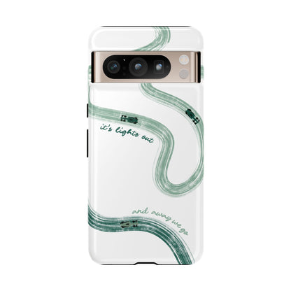 F1 Phone Case Green Painted "its lights out and away we go", Trendy F1 Gift, Formula 1 Gift, Cute F1 Phone Case, Gift for F1 Fans