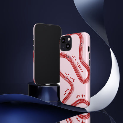 Pink and Red Lights Out F1 Phone Case Design, Trendy F1 Gift, Formula 1 Gift, Cute F1 Phone Case, Unique Formula One Phone Case