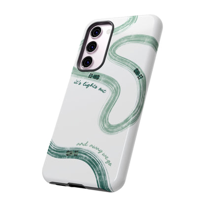 F1 Phone Case Green Painted "its lights out and away we go", Trendy F1 Gift, Formula 1 Gift, Cute F1 Phone Case, Gift for F1 Fans