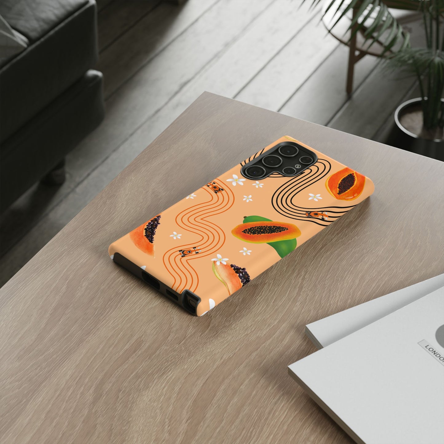 Orange F1 McLaren and Papaya Phone Case, Trendy F1 Gift, Formula 1 Gift, Cute Fruit F1 Phone Case, Unique Phone Case