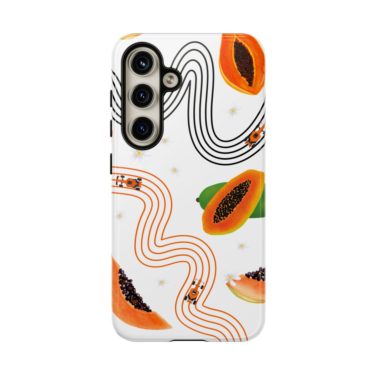 F1 McLaren and Papaya Phone Case , Trendy F1 Gift, Formula 1 Gift, Cute Fruit F1 Phone Case, Unique Phone Case