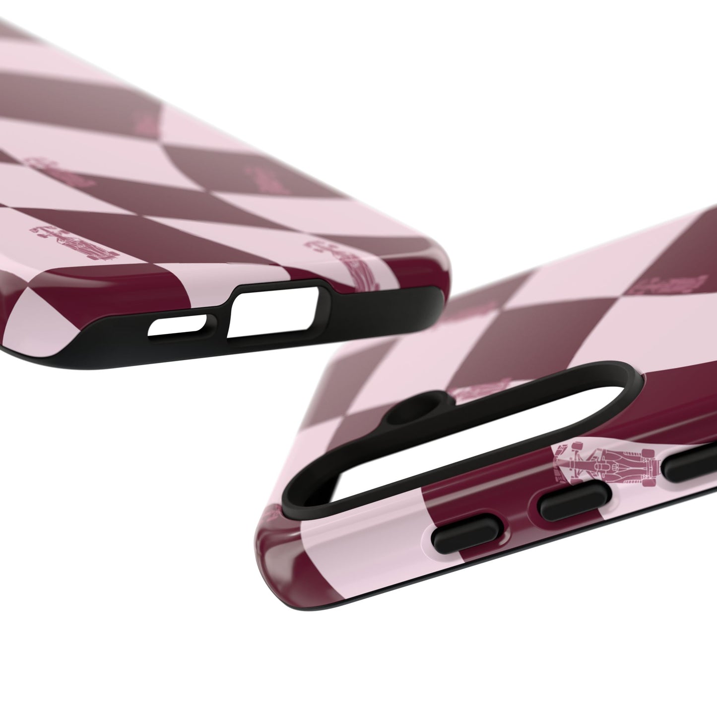 F1 Phone Case Pink Checkered Design, Trendy F1 Gift, Formula 1 Gift, Cute F1 Phone Case, Unique Formula One Phone Case