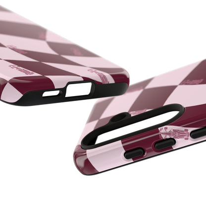 F1 Phone Case Pink Checkered Design, Trendy F1 Gift, Formula 1 Gift, Cute F1 Phone Case, Unique Formula One Phone Case