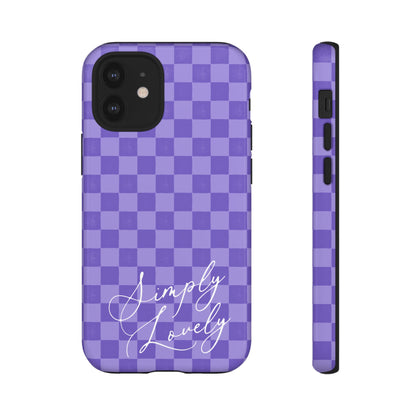 Simply Lovely Purple Checkered F1 Phone Case Design, Trendy F1 Gift, Formula 1 Gift, Cute F1 Phone Case