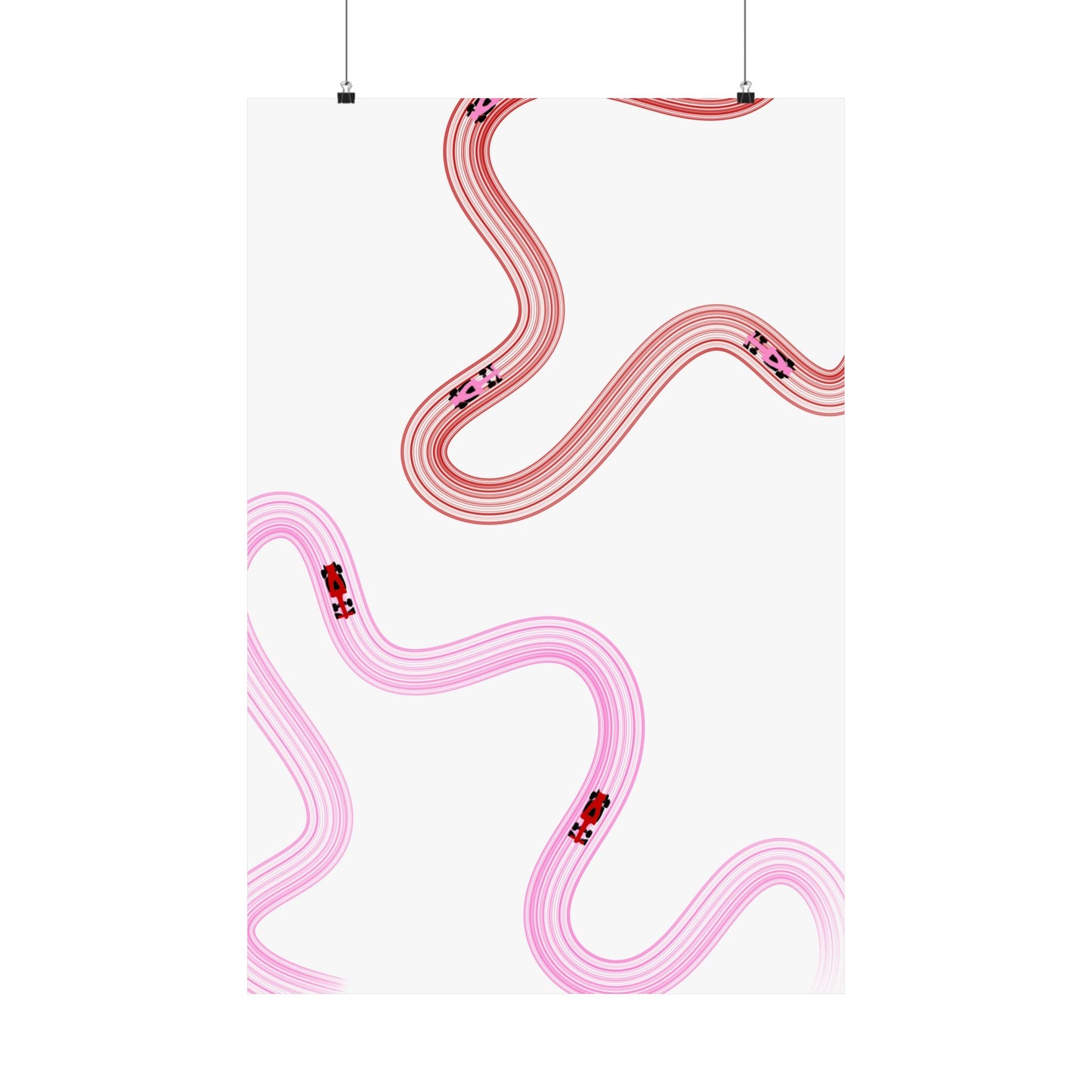 Pink and Red F1 Matte Vertical Poster | Formula 1 Art Print (US SIZING)
