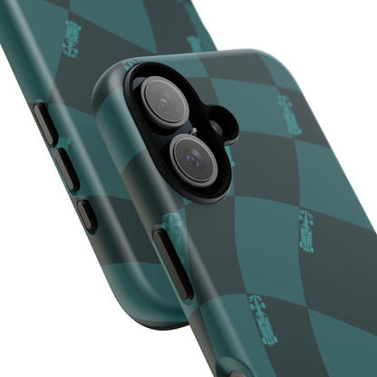 F1 Phone Case Teal Checkered Design, Trendy F1 Gift, Formula 1 Gift, Cute F1 Phone Case, Unique Formula One Phone Case