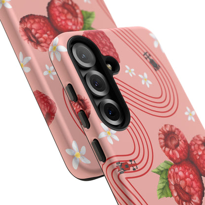 Red F1 Haas and Raspberries Phone Case, Trendy F1 Gift, Formula 1 Gift, Cute Fruit F1 Phone Case, Unique Phone Case