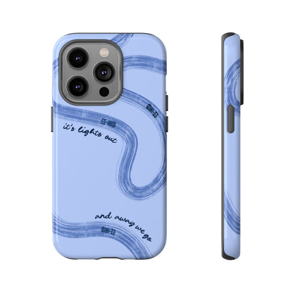 F1 Phone Case Monochrome Blue Painted "its lights out and away we go", Trendy F1 Gift, Formula 1 Gift, Cute F1 Phone Case, Phone Case