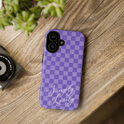 Simply Lovely Purple Checkered F1 Phone Case Design, Trendy F1 Gift, Formula 1 Gift, Cute F1 Phone Case