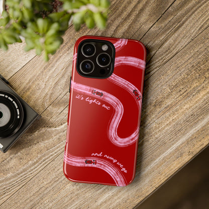 Red and Pink Lights Out F1 Phone Case Design, Trendy F1 Gift, Formula 1 Gift, Cute F1 Phone Case, Unique Formula One Phone Case