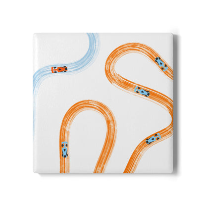 F1 McLaren Ceramic Coaster | Orange & Blue Tracks