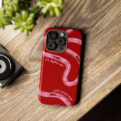 Red and Pink Lights Out F1 Phone Case Design, Trendy F1 Gift, Formula 1 Gift, Cute F1 Phone Case, Unique Formula One Phone Case